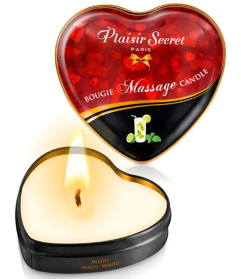 Mini bougie de massage mojito boîte coeur 35ml - CC826066
